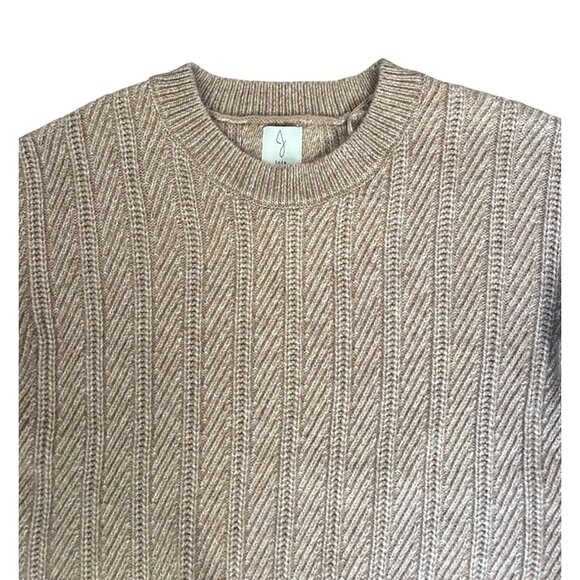 Joie Womens Beige Herringbone Pattern Crewneck Sweater Size Small - Picture 9 of 12